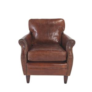 Fauteuil en fauteuil cuir chocolat L73 cm - Marron