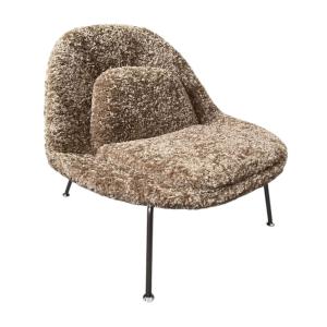 Fauteuil en fourrure synthétique marron