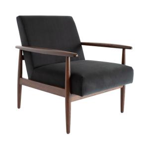 Fauteuil en frêne et velours gris