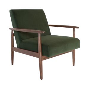 Fauteuil en frêne et velours vert