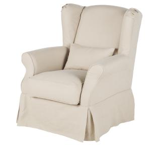 Fauteuil en lin beige