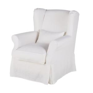 Fauteuil en lin blanc