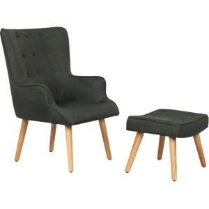 Fauteuil en lin gris foncé