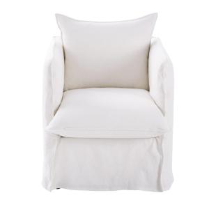 Fauteuil en lin supérieur blanc