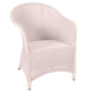 Fauteuil en Lloyd Loom laqué rose pâle