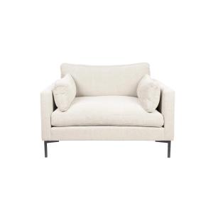 Fauteuil en microfibres blanc crème Summer