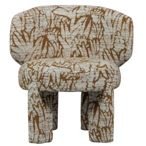 Fauteuil en polyester beige marron