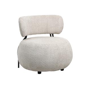 Fauteuil en polyester blanc cassé 75x75x76 cm
