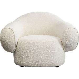 Fauteuil en polyester bouclé crème