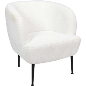 Fauteuil en polyester bouclette blanc kiera