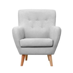 Fauteuil en polyester gris clair 90x75x67cm