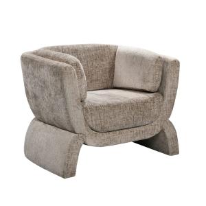 Fauteuil en polyester marron clair 87x77x72 cm