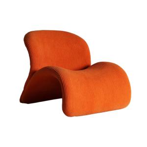 Fauteuil en polyester orange 89x78x80 cm