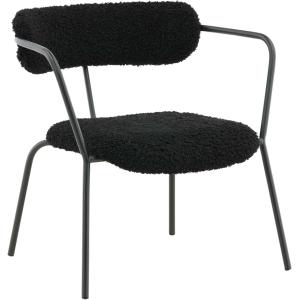 Fauteuil en polyester teddy de couleur noire