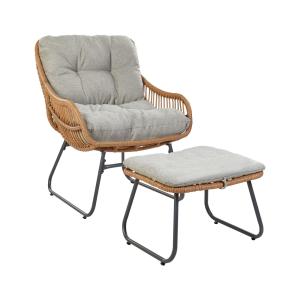 Fauteuil en polyrotin naturel H91