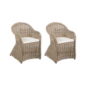 Fauteuil en rotin beige H87