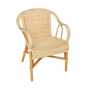 Fauteuil en rotin et résine beige foncé