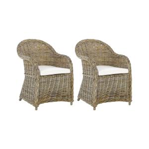Fauteuil en rotin marron H87