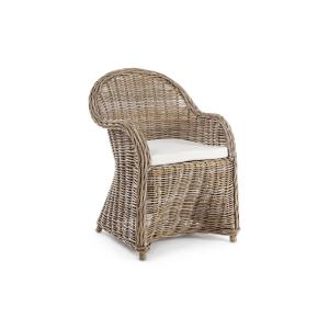 Fauteuil en rotin naturel et coussin en coton