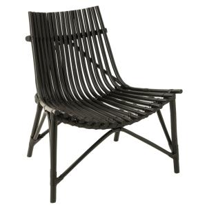 Fauteuil en rotin noir 77 x 80