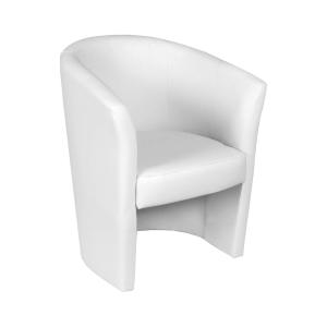 Fauteuil en similcuir blanc 64x63 cm