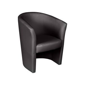 Fauteuil en similcuir noir 64x63 cm