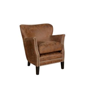 Fauteuil en simili cuir marron