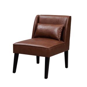 Fauteuil en similicuir marron