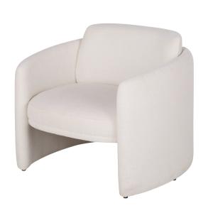 Fauteuil en textile tramé beige