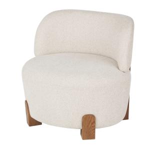 Fauteuil en textile tramé beige