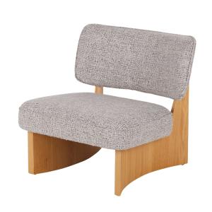 Fauteuil en textile tramé effet tweed gris clair