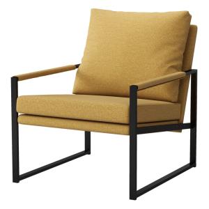 Fauteuil en tisssu SoftCellar Safran et métal noir