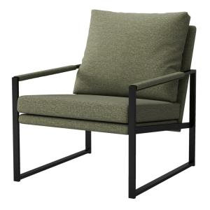 Fauteuil en tisssu SoftCellar Sauge et métal noir