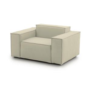 Fauteuil en tissu beige 160x95h70 cm