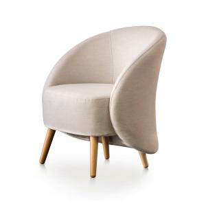 Fauteuil en tissu beige 70x60h80 cm