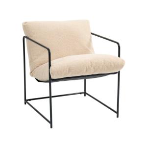 Fauteuil en tissu beige 92x67 cm