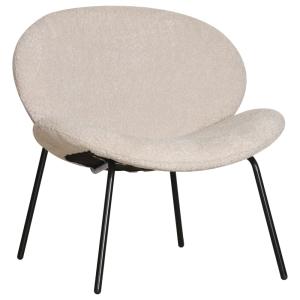 Fauteuil en tissu beige chiné