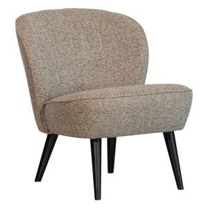 Fauteuil en tissu beige mélangé avec des nuances marron