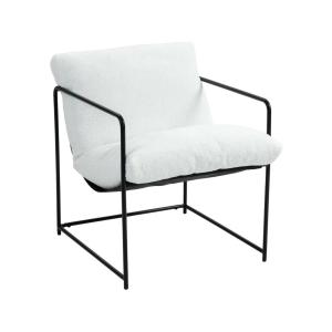 Fauteuil en tissu blanc 92x67 cm