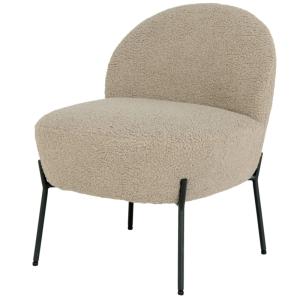 Fauteuil en tissu bouclé taupe