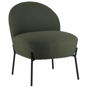 Fauteuil en tissu boucle vert kaki