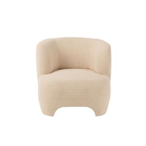 Fauteuil en tissu bouclette blanc cassé