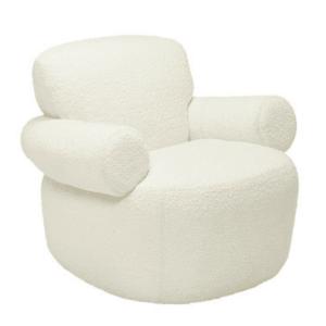 Fauteuil en tissu bouclette - H73 cm - Blanc