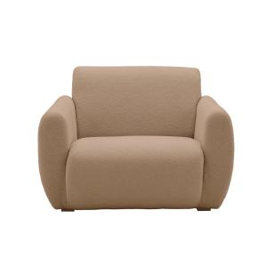 Fauteuil en tissu bouclette marron