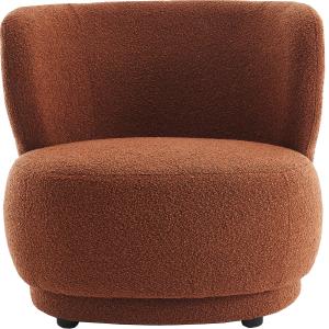 Fauteuil en tissu bouclette rouille