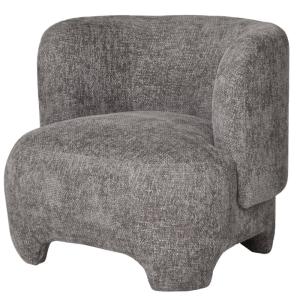 Fauteuil en tissu chenillé gris