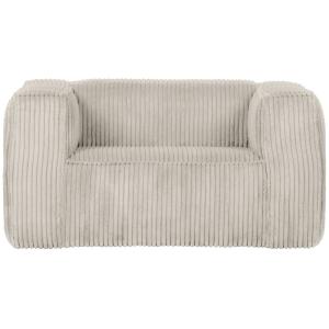 Fauteuil en tissu côtelé naturel