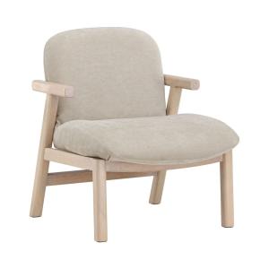 Fauteuil en tissu et bois - Beige