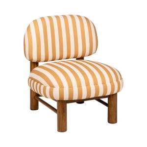 Fauteuil en tissu et bois - Jaune