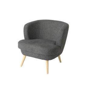 Fauteuil en tissu et pieds en bois clair anthracite